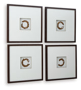 Dallbourne White/Gold Wall Art Set (Set of 4) - Ornate Home