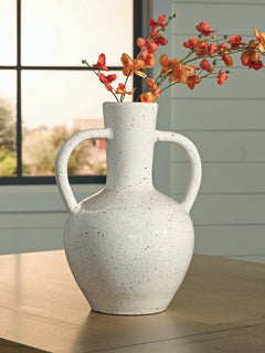 Dallinworth White/Black Vase (15" H) - Ornate Home