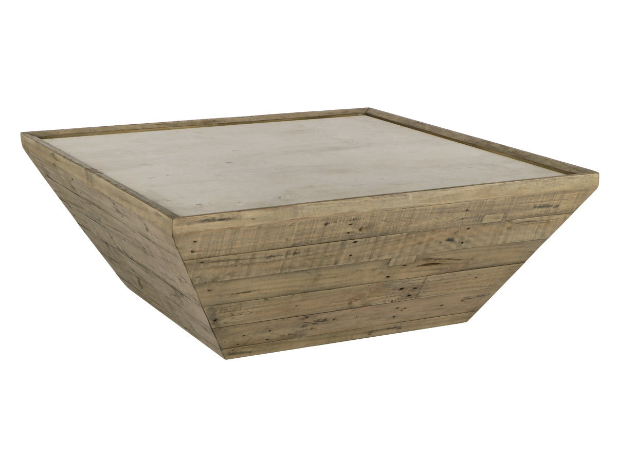 Dalton Natural/Weathered Chalk Square Coffee Table - Ornate Home