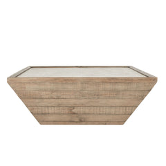 Dalton Natural/Weathered Chalk Square Coffee Table - Ornate Home