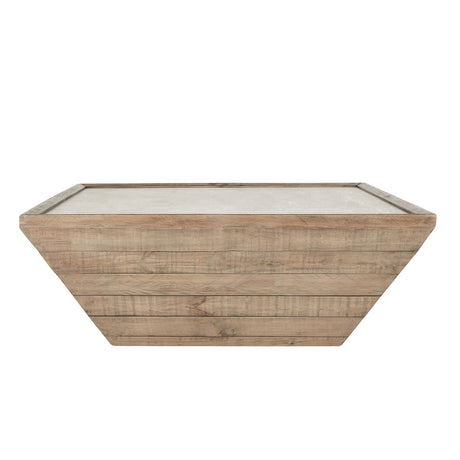Dalton Natural/Weathered Chalk Square Coffee Table - Ornate Home