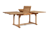 Dalton Rectangular Teak Outdoor Dining Table with Built-In Extension and Umbrella Hole - Ornate Home