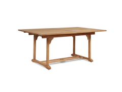 Dalton Rectangular Teak Outdoor Dining Table with Built-In Extension and Umbrella Hole - Ornate Home