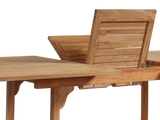 Dalton Rectangular Teak Outdoor Dining Table with Built-In Extension and Umbrella Hole - Ornate Home