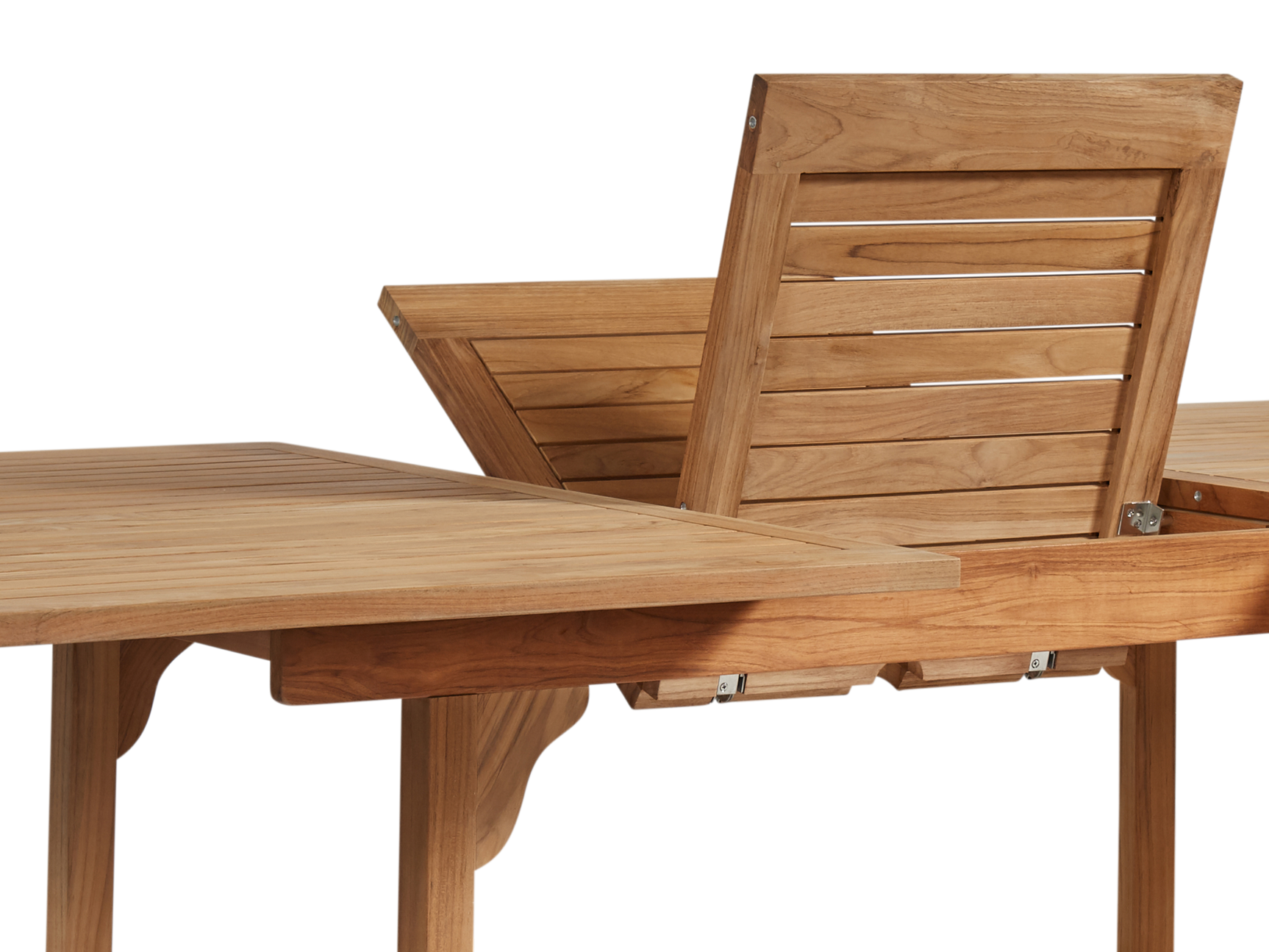 Dalton Rectangular Teak Outdoor Dining Table with Built-In Extension and Umbrella Hole - Ornate Home