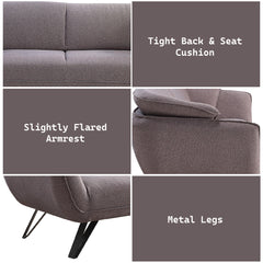 Dalya Gray Linen Sofa - Ornate Home
