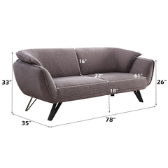 Dalya Gray Linen Sofa - Ornate Home