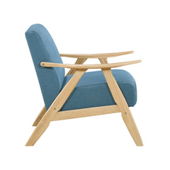 Damala Blue Accent Chair (Natural) - Ornate Home