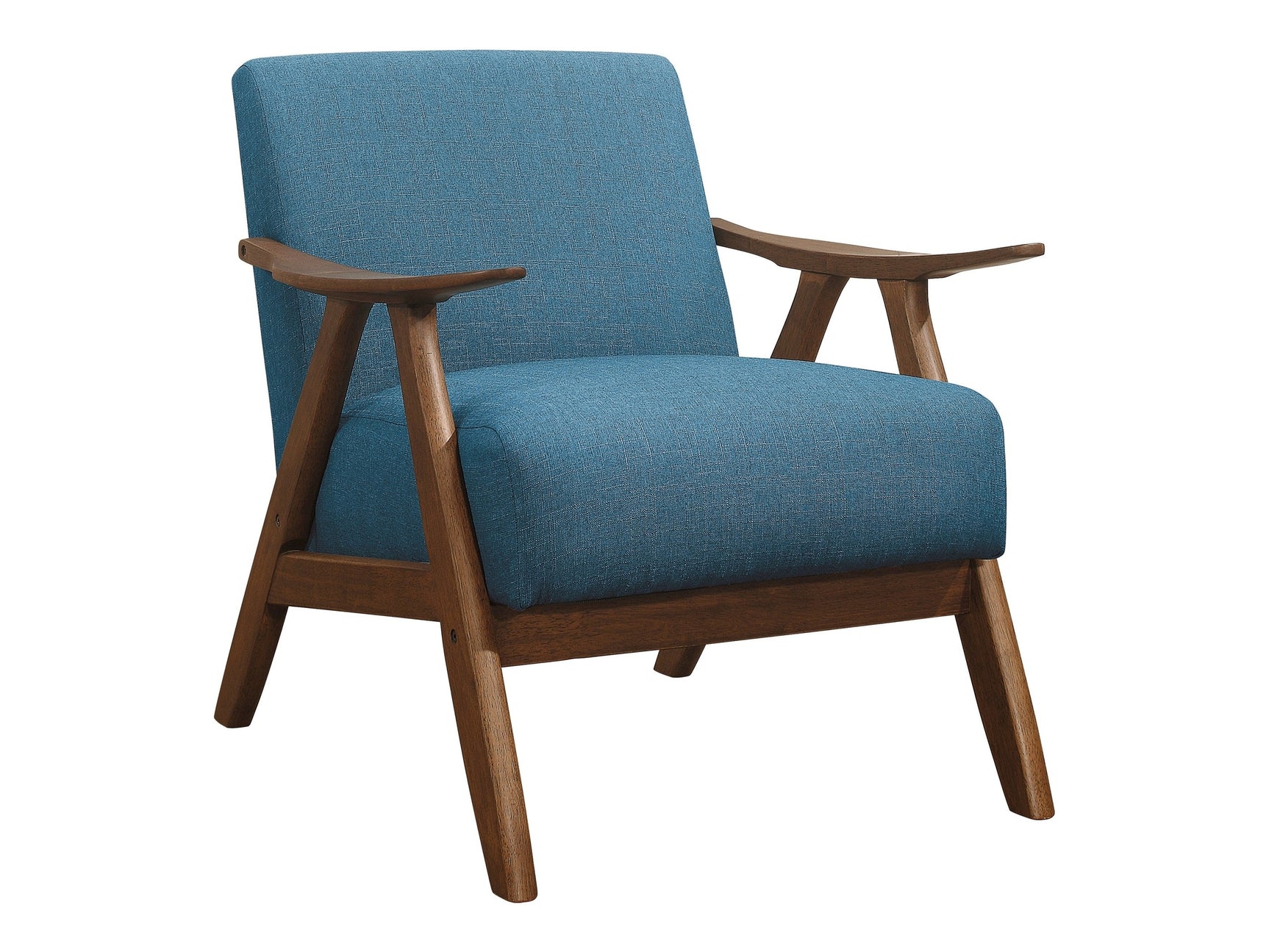 Damala Blue Accent Chair (walnut) - Ornate Home