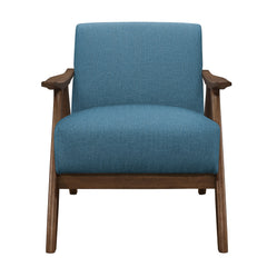 Damala Blue Accent Chair (walnut) - Ornate Home