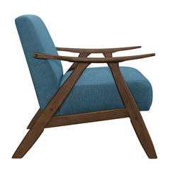 Damala Blue Accent Chair (walnut) - Ornate Home