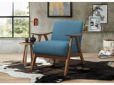 Damala Blue Accent Chair (walnut) - Ornate Home