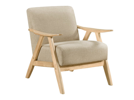 Damala Light Brown Accent Chair (Natural Finish) - Ornate Home