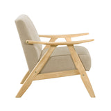 Damala Light Brown Accent Chair (Natural Finish) - Ornate Home