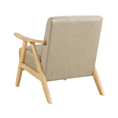 Damala Light Brown Accent Chair (Natural Finish) - Ornate Home