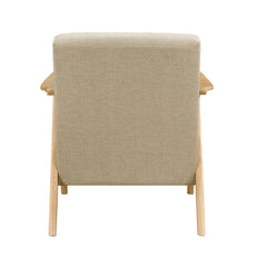 Damala Light Brown Accent Chair (Natural Finish) - Ornate Home