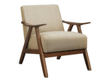 Damala Light Brown Accent Chair (Walnut Finish) - Ornate Home