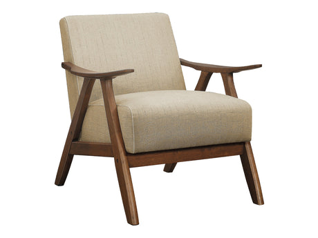 Damala Light Brown Accent Chair (Walnut Finish) - Ornate Home