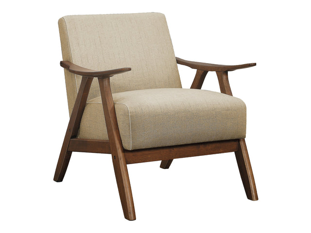 Damala Light Brown Accent Chair (Walnut Finish) - Ornate Home