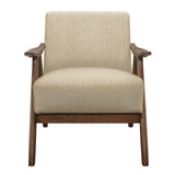Damala Light Brown Accent Chair (Walnut Finish) - Ornate Home