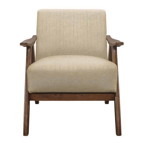 Damala Light Brown Accent Chair (Walnut Finish) - Ornate Home