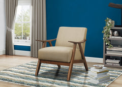 Damala Light Brown Accent Chair (Walnut Finish) - Ornate Home