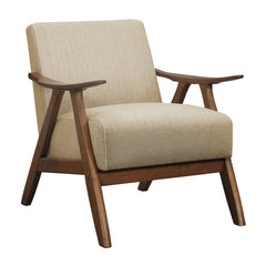 Damala Light Brown Accent Chair (Walnut Finish) - Ornate Home