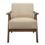 Damala Light Brown Accent Chair (Walnut Finish) - Ornate Home
