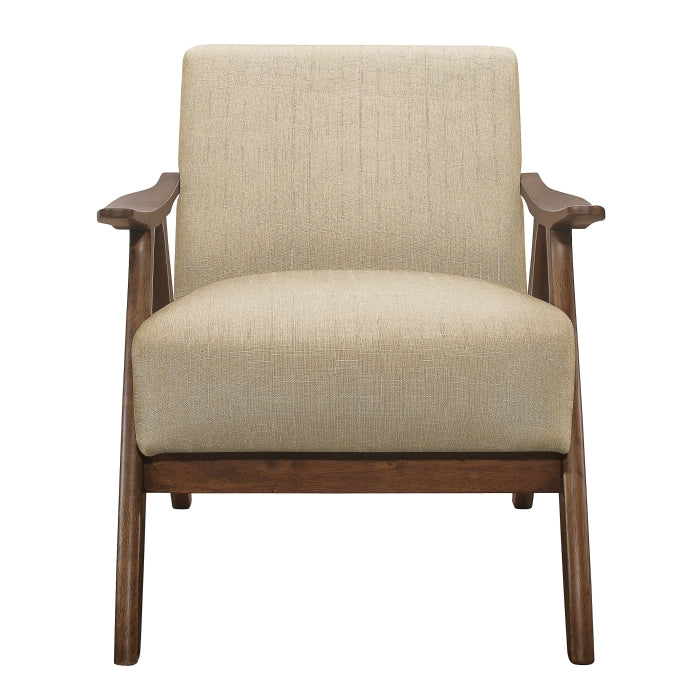 Damala Light Brown Accent Chair (Walnut Finish) - Ornate Home