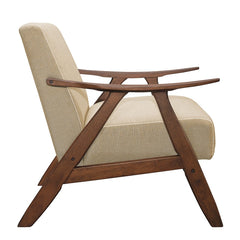 Damala Light Brown Accent Chair (Walnut Finish) - Ornate Home