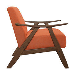 Damala Orange Accent Chair (Walnut) - Ornate Home