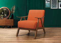 Damala Orange Accent Chair (Walnut) - Ornate Home