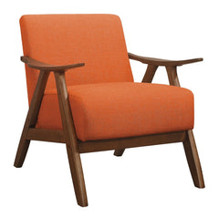 Damala Orange Accent Chair (Walnut) - Ornate Home