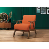 Damala Orange Accent Chair (Walnut) - Ornate Home