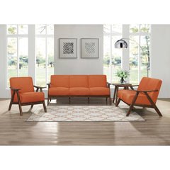 Damala Orange Accent Chair (Walnut) - Ornate Home