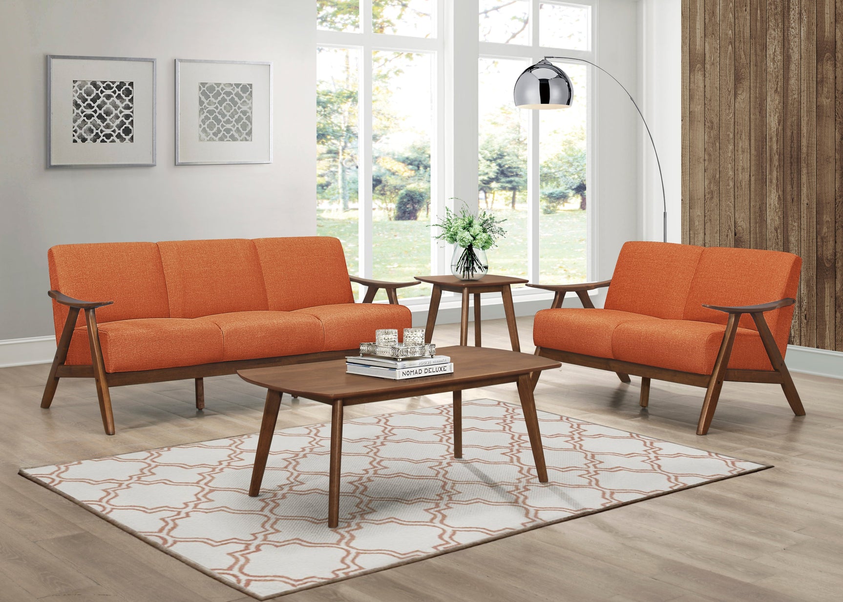 Damala Orange Loveseat - Ornate Home
