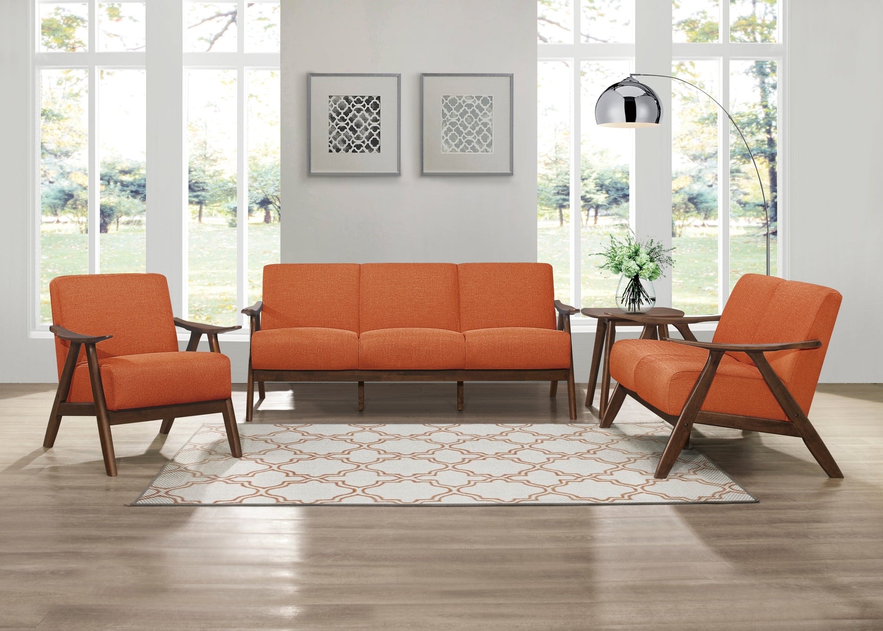 Damala Orange Loveseat - Ornate Home
