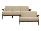 Damala Walnut / Brown Sofa & Loveseat - Ornate Home