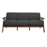 Damala Walnut / Dark Gray Sofa & Loveseat - Ornate Home