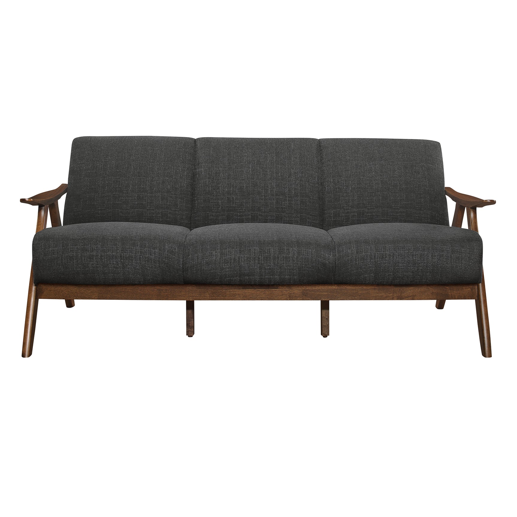 Damala Walnut / Dark Gray Sofa & Loveseat - Ornate Home