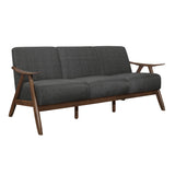 Damala Walnut / Dark Gray Sofa & Loveseat - Ornate Home