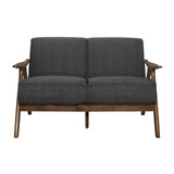 Damala Walnut / Dark Gray Sofa & Loveseat - Ornate Home