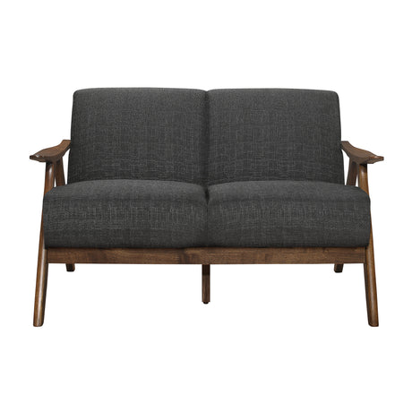 Damala Walnut / Dark Gray Sofa & Loveseat - Ornate Home
