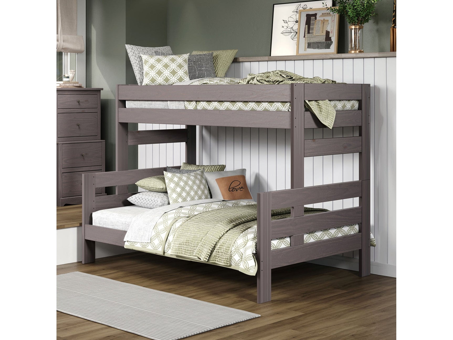 Damaris Gray Twin/Full Bunk Bed - Ornate Home