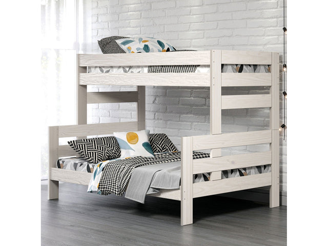 Damaris White Twin/Full Bunk Bed - Ornate Home