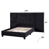 Damazy Black Eastern King Bed - Ornate Home