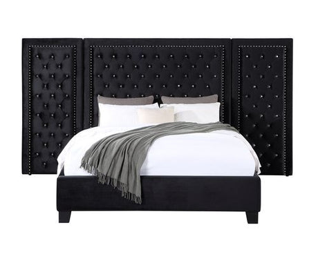 Damazy Black Eastern King Bed - Ornate Home
