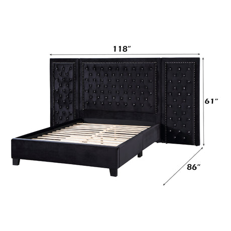 Damazy Black Queen Bed - Ornate Home