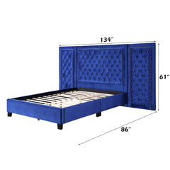 Damazy Blue Eastern King Bed - Ornate Home