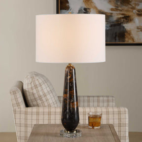 Dames Black/Brown Dark Marble Table Lamp - Ornate Home